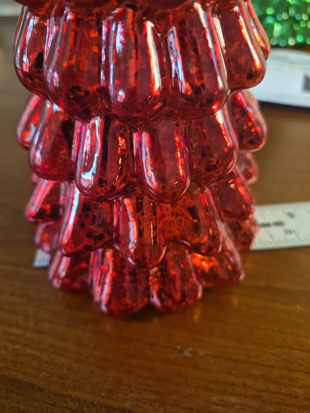 Lumabase Holiday Glass Tree Set – Red, Green, Gold, Battery Operated